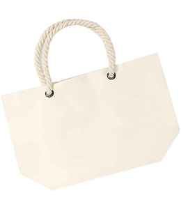Sac de plage en toile de coton nautique à poignées en corde et œillets, personnalisable avec logo, vente en gros, promotionnel, pour voyage, en toile rayée - Product Image 3