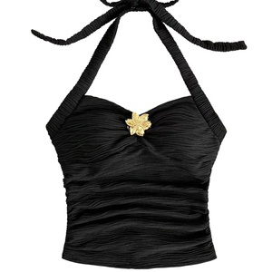 New Arrival Women Summer Breathable Halter Casual <b>Sequined</b> Short Crop Tank <b>Tops</b> - Product Image 1
