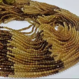 Tourmaline Jaune Naturelle Ronde Facettée Perles de 2,5 mm Vendues par Fil de 13 Pouces - Product Image 1