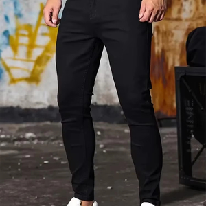 Pantalones Vaqueros de Mezclilla para Hombre, Corte Slim Fit, Estilo Casual, Cómodos y Transpirables, con Botones, para Verano e Invierno - Product Image 1