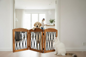 Clôture pour animaux de compagnie en bois pliable durable en gros, clôture pour chien écologique pour l'intérieur/l'extérieur, OEM disponible - Product Image 3