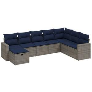 Juego de sofás de patio de ratán sintético gris de 8 piezas con cojines, muebles elegantes para exteriores - Product Image 2