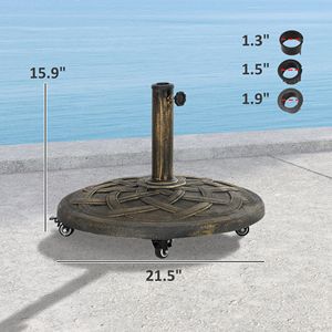 Base per Ombrellone da Patio in Poliestere con Supporto in Resina da 44 Libbre, Compatibile con Diametri 1.3"/1.5"/1.9", Supporto Robusto per Ombrellone da Giardino - Product Image 3