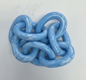 Modern Green Resin Napkin Rings Interlocking Ring Design Round Table Decor - Product Image 4