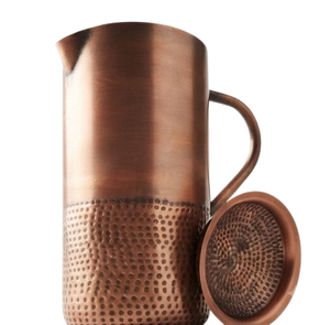Carafe en cuivre poli brillant de style classique avec poignée métallique – Accessoire de cuisine haut de gamme pour boissons - Product Image 3