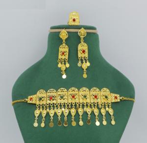 Martasha designer islamique ramadan spécial plaqué or EAU bijoux spécial dubai bijoux collier boucle d'oreille ensemble arabe bijoux - Product Image 2
