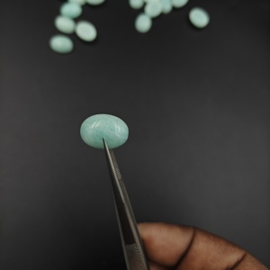 Pierres précieuses d'amazonite ovale, d'aigue-marine et de jade polies, pierres brutes pour la fabrication de bijoux, commande en gros depuis l'Inde - Product Image 5