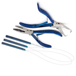 Pince à extensions de cheveux en acier inoxydable avec poignée bleue, outils d'installation et de retrait, qualité professionnelle supérieure - Product Image 6