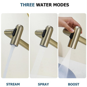 Robinet de salle de bain à affichage numérique en nickel brossé, mitigeur de lavabo pivotant à 1080° avec écran de température pour modernisation de lavabo - Product Image 4