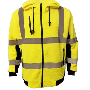 Safety Workwear High Visibility <b>Reflective</b> Safety Hoodie Sweatshirt for <b>Men</b> Warmer Security Workwear Uniform <b>Jacket</b> - Product Image 3