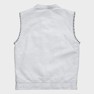 Chaleco Personalizado MC Leather Hunt Club con Diseño Paisley Blanco - Product Image 2