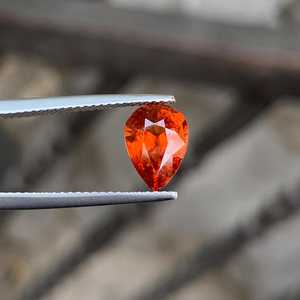 Natural Fire Orange Hessonite Garnet Loose Faceted Gemstone Premium Quality Jewelry Making Stone - Product Image 1
