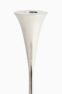 Porte-bougie conique de luxe en argent fin, grand chandelier moderne en métal poli, centre de table nordique minimaliste pour mariage - Product Image 3