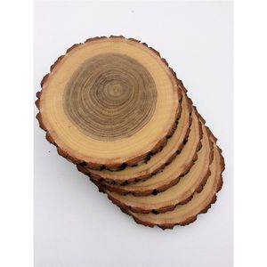 Eco Friendly Wood Slice Coasters Bark Natural Tree Log Cup Mat Wholesale Luxury Wooden Heat Resistant Drink Coaster Set <b>Table</b> - Product Image 3