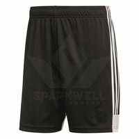 Conjunto de Uniforme de Fútbol Personalizado para Hombre, Negro Sólido, 100% Poliéster, Talla Grande, Jersey de Manga Corta, Pantalones Cortos con Cintura Elástica que Absorben la Humedad