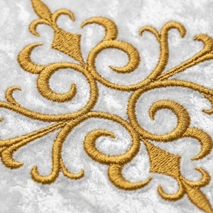 Aplique Bordado Personalizado de Flor de Lis Dorada, Cuadrado, para Coser en Prendas de Vestir, Estilo Clásico - Product Image 6