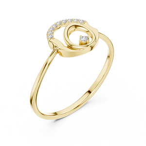 Anillo de oro macizo de 14k para mujer con diamante de corte redondo minimalista de diseño único de Aries Jewel, ideal para regalo, compromiso, aniversario o boda. - Product Image 3