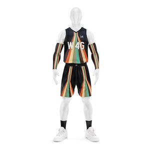 Uniformes de basketball pour garçons et jeunes, personnalisés, imprimés avec logo sur le devant, séchage rapide, respirants, réversibles, tissu 100% polyester, vente en gros - Product Image 1