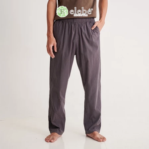 Pantalon de maternité décontracté coupe droite pour femme, 75 % coton 25 % lin, taille élastique, soutien sans armatures, été - Product Image 2