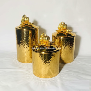 Luxury Matte Black Metal Storage Jar <b>Set</b> Gold Flip Top Lids Modern Kitchen Canister Dishwasher Safe Freshness Presents - Product Image 5