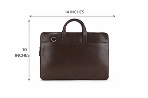 Minimalist Leather Laptop Briefcase with Organized Storage Compartments Soft Zipper Closure Business Office <b>Bag</b> - Product Image 6