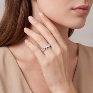 Anillo de oro rosa de 9k con diamantes cultivados en laboratorio, apilables, de forma elegante, corte marquesa y pera, joyería de oro blanco y oro amarillo, brillo radiante. - Product Image 1