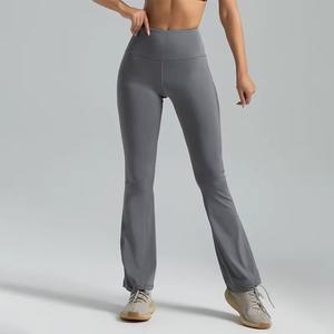 Leggings de yoga acampanados de cintura alta para mujer, personalizados al por mayor, con efecto levantacola, de Spandex/Poliéster, para gimnasio, fitness y entrenamiento, para mujeres altas - Product Image 1