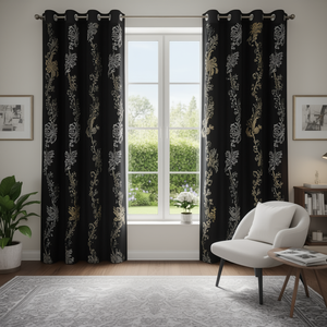 Cortinas Modernas Opacas de Poliéster con Pliegues/Bordados de 4x7 Pies para Hotel/Oficina/Hogar con Ganchos - Product Image 3