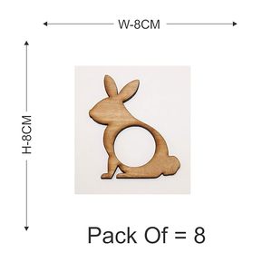 Anneau de serviette en bois en forme de lapin, décoration de table en bois, dessous de plat animal fait main, accent décoratif pour mariage et fête de Pâques - Product Image 1