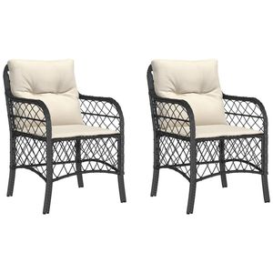 Ensemble de 2 chaises de jardin en rotin PE noir avec structure en acier thermolaqué, meubles d'extérieur durables - Product Image 2