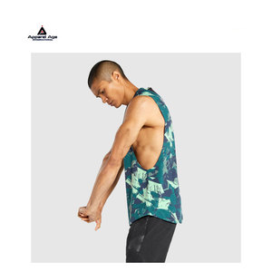 Lightweight Breathable Knitted Quick Dry Men's <b>Running</b> <b>Singlet</b> Casual Gym Wear with Embroidery OEM Customizable - Product Image 4