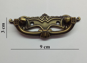 Antique Brass Drawer Pull Handle Ornate Vintage Cabinet Handle Decorative Brass Furniture <b>Hardware</b> for Doors & Drawers - Product Image 4