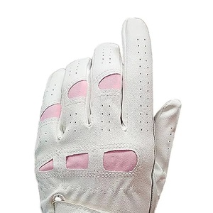 Gant de golf unisexe respirant pour gaucher, avec logo personnalisé Punchin Sports, en tissu blanc de haute qualité, durable et doux, avec fermeture auto-agrippante. - Product Image 6