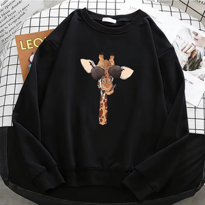 เสื้อฮู้ดผู้หญิง คุณภาพระดับมืออาชีพ ลายกราฟิกน่ารัก รูปยีราฟ แฟชั่น เสื้อฮู้ดผู้หญิง ผ้าฟลีซ เสื้อสเวตเชิ้ต เนื้อนุ่ม ระบายอากาศได้ดี แบบคอกลม สกรีนโลโก้ได้ - Product Image 1