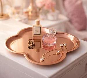Modern Metal Handicraft Tray <b>Plate</b> Home Decor Candle Jewelry Candy <b>Ring</b> Necklace Organizer Tabletop Vase Korean Design Polished - Product Image 1