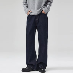 Custom High Quality Denim <b>Jeans</b> Cotton Custom <b>Embroidered</b> Casual Washed Clothing Manufacturer Straight Leg Pants for Men - Product Image 2
