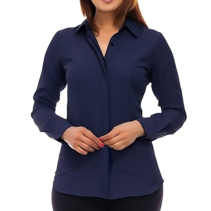 Camisa Formal de Mujer a la Moda, Verano, con Botones, Transpirable, Ecológica, para Todas las Edades, Personalizable, Venta al por Mayor, Exportación - Product Image 1