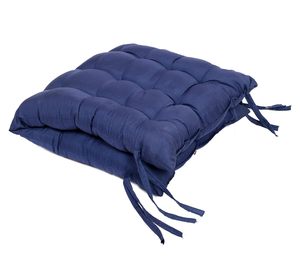 Woodensure Navy Blue Quilted Chair <b>Cushion</b> Set Lumbar Support Buttocks Anti-Slip Indoor Outdoor Use Polyester Cotton Seat - Product Image 4