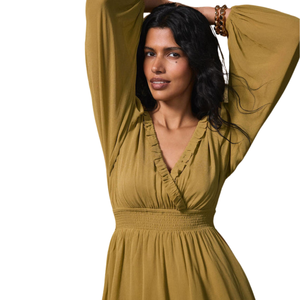 Vestido largo informal con cuello cuadrado y estampado floral para mujer, uso diario - Product Image 4