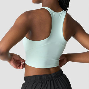 Top Deportivo Plegable para Mujer, Estilo Tank Top, Corte Recortado, Transpirable, Elástico en 4 Direcciones, Compresión, para Entrenamiento, con Textura Acanalada - Product Image 2