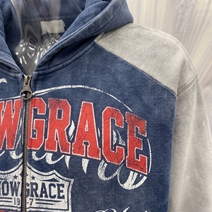 Sweat-shirt à capuche zippé Snowgrace en molleton bouclette, manches classiques, poche imprimée sur le devant, unisexe, décontracté, pour l'automne, 100% coton - Product Image 5