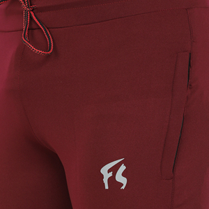Pantalon de survêtement sportif rouge à quatre voies avec bande latérale, logo personnalisable, impression HD, délavage coloré, en Spandex/Polyester, séchage rapide, tailles homme M/L/XL - Product Image 2