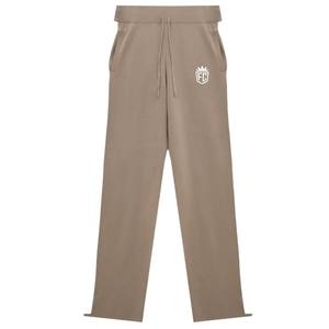 Pantalones Deportivos de Punto con Raya Lateral Beige, Unisex, Pantalones de Chándal de Punto Suave, Cintura Elástica, Ropa Casual de Calle, Cálidos para Invierno - Product Image 1