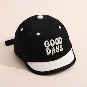 Casquette de baseball brodée Good Days, blanche avec visière marine, unisexe, 6 panneaux, style décontracté, printemps-été - Product Image 2
