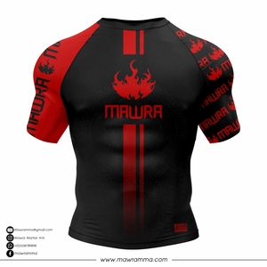 MAWRA Rashguard Profesional de MMA al por Mayor, Camiseta de Compresión BJJ con Logo Personalizado, Manga Corta, Top de Entrenamiento de Grappling MMA para Hombre - Product Image 5