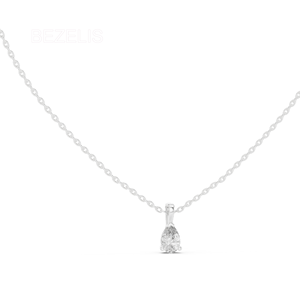 จี้เพชรทรงลูกแพร์เพาะเลี้ยงในห้องปฏิบัติการ พร้อมสร้อยคอทองคำ 14k ดีไซน์เรียบหรูรูปหยดน้ำ ของขวัญเครื่องประดับชั้นดี - Product Image 5
