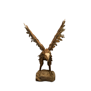 Escultura de águila de raíz de teca hecha a mano en Bali, diseño tradicional, rectangular, para montaje en suelo exterior, decoración del hogar. - Product Image 2