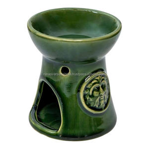 Brûleur d'huile en céramique Green Man, diffuseur d'arômes d'huiles essentielles, porte-bougie chauffe-plat pour aromathérapie - Product Image 5