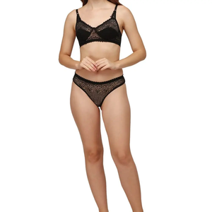 Conjunto de sujetador y bragas sin relleno, sexy, de malla suave, lencería transpirable para mujer, el mejor conjunto de sujetador y bragas de nailon. - Product Image 5