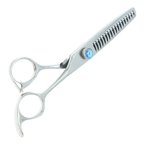 Ciseaux à cheveux professionnels en acier inoxydable à pointe affûtée, pour droitiers, avec manche long en plastique, non pliables, RYZ-ES-190, dents spéciales pour - Product Image 2